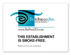 mage of a sample of the free signage that says "This establishment is smoke-free" available to order.