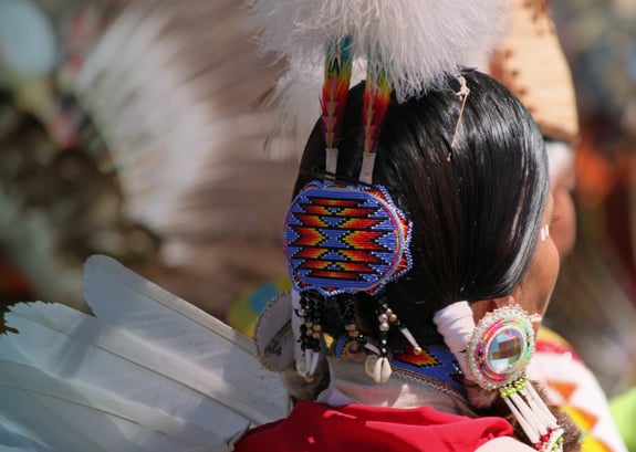 colorful native american dancing
